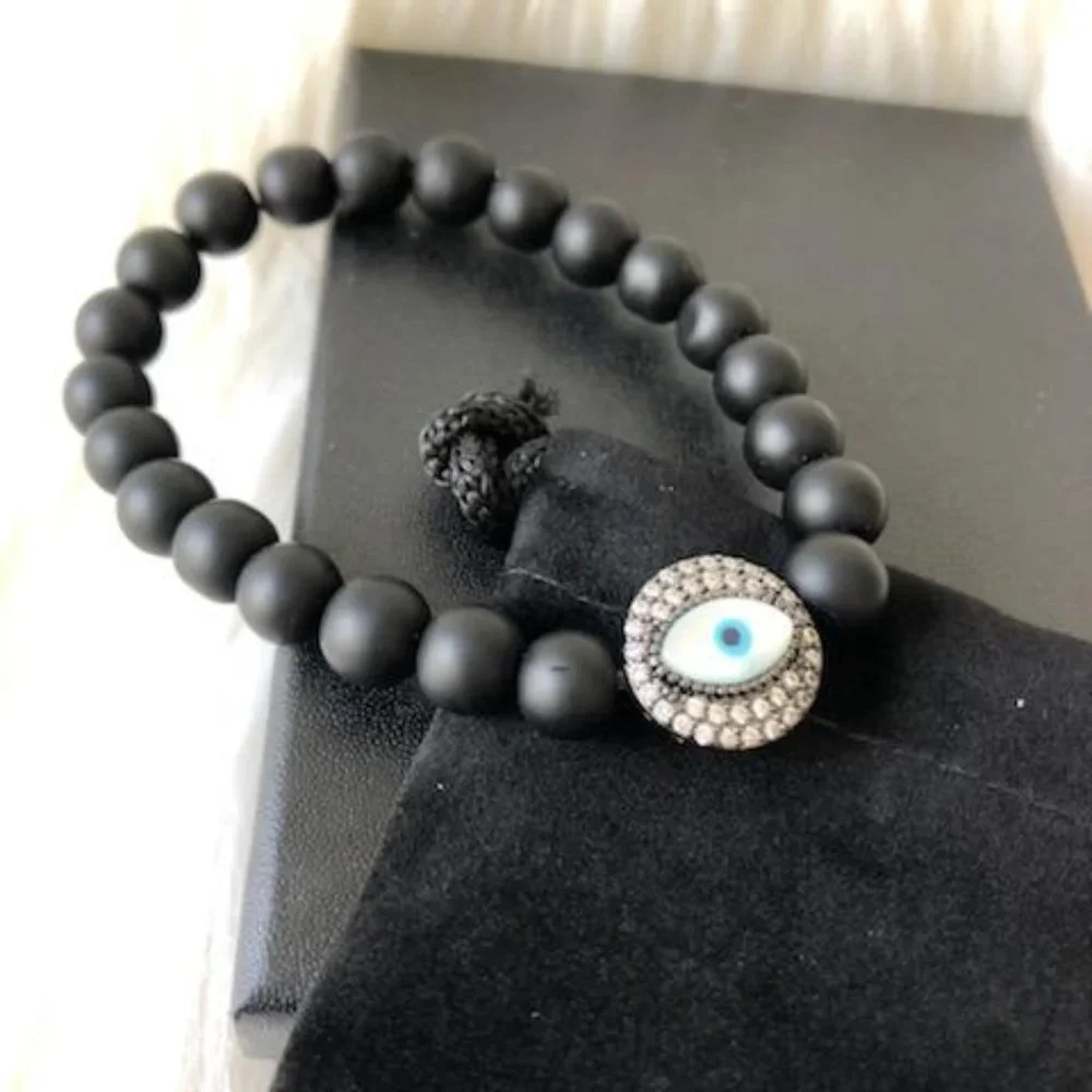 Evil Eye Beaded Stretch Bracelet